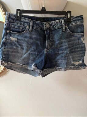 Silver Jeans Distressed Dark Blue Denim Cutoff Shorts